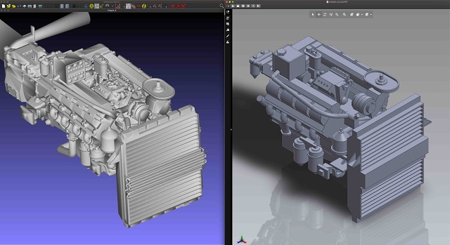 Engine Scan .stl To SolidWorks Model
